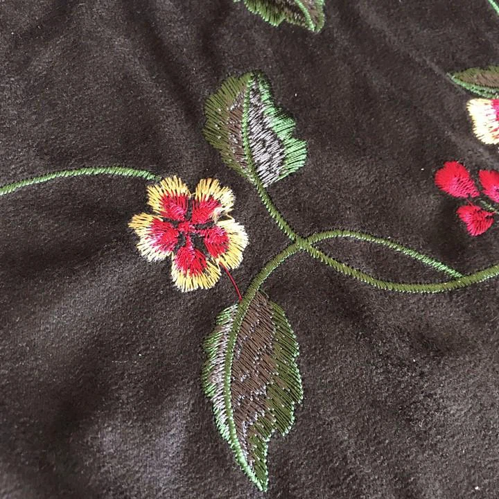 Embroidered Suede Fabric