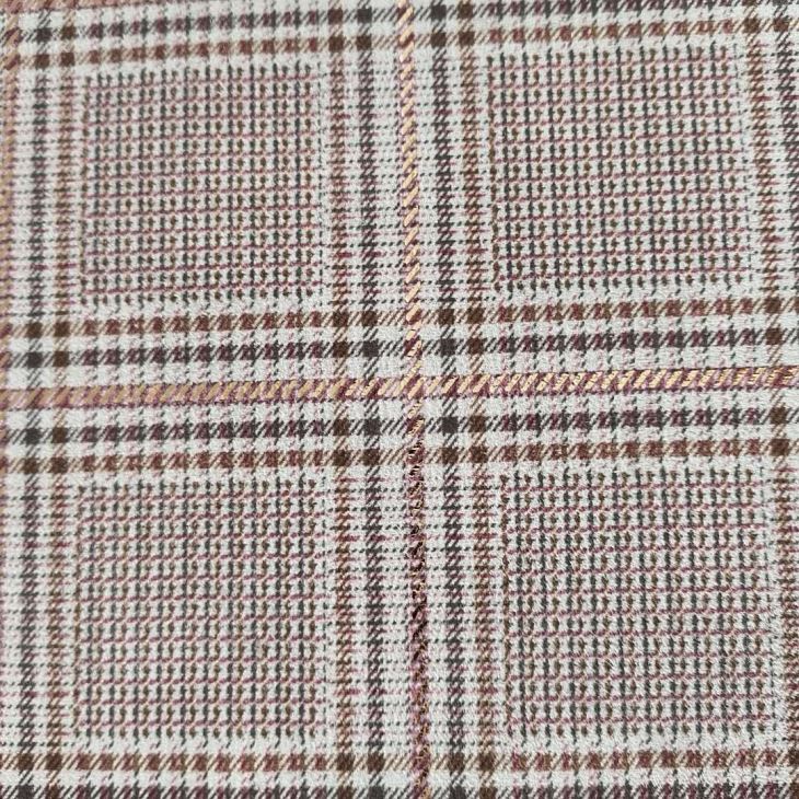 High Quality Gold Stamping Plaid Fabric With Silky Feeling